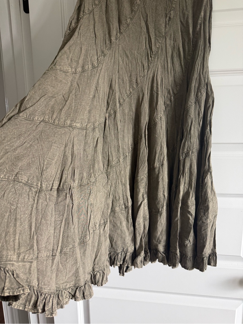 Young Threads Olive Green Boho Maxi Skirt Size Medium NWT - Picture 8 of 14